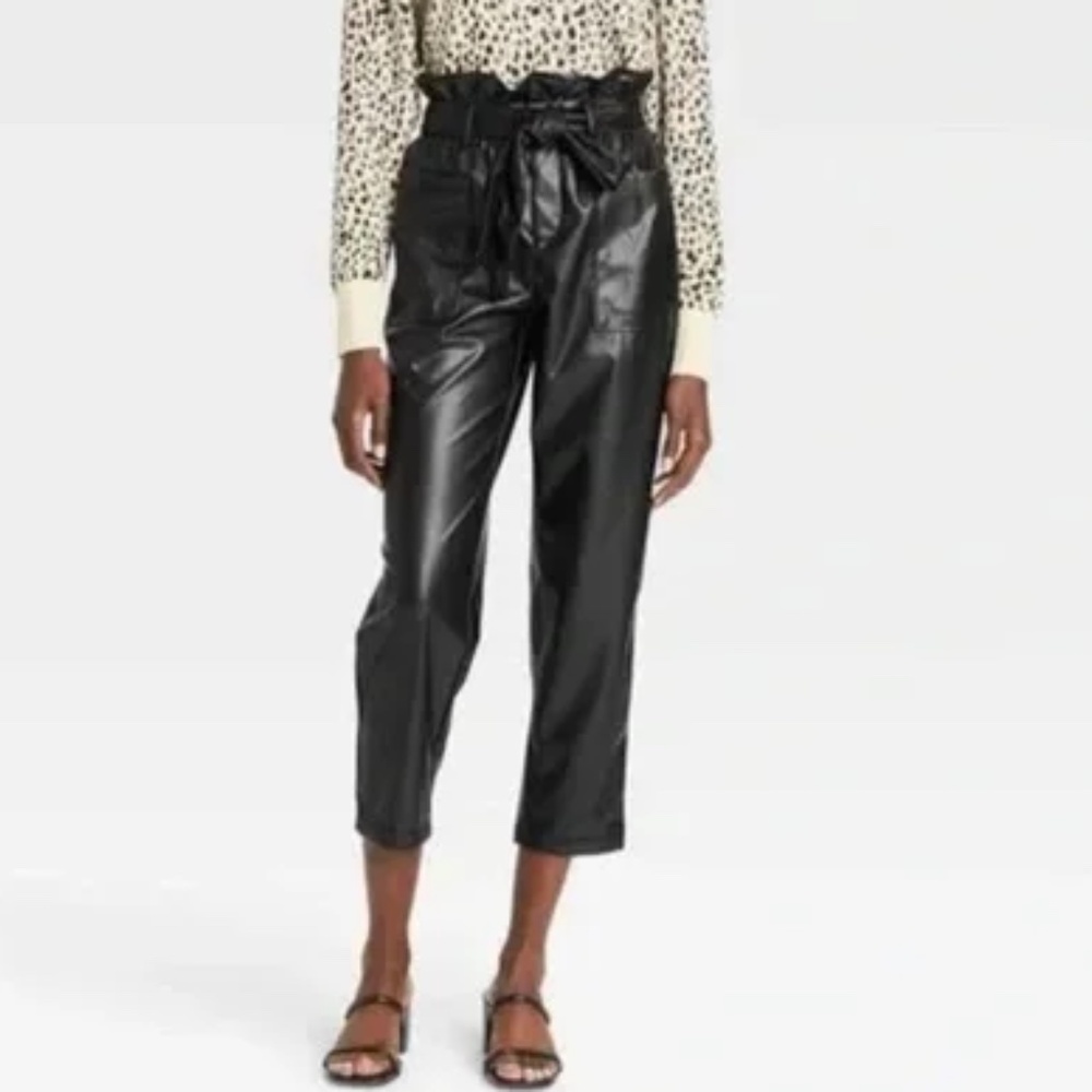 Who What Wear Faux Leather Paper Bag Pant NWT Size 16